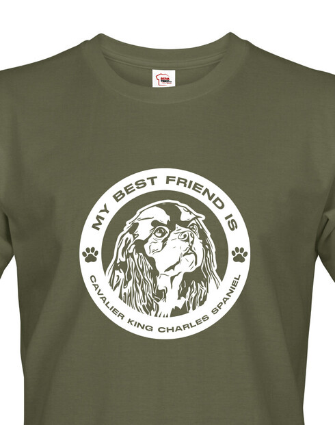 Pánské tričko Kavalír King Charles kulatý motiv