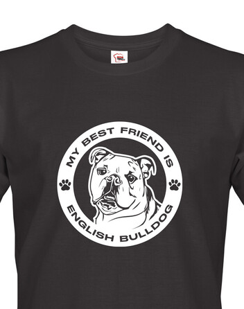 Pánské tričko Anglický buldok kulatý motiv