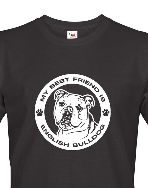 Pánské tričko Anglický buldok kulatý motiv