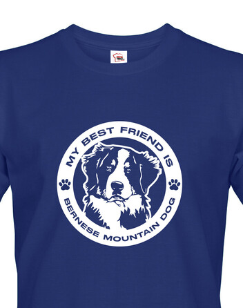 Pánské tričko Bernský salašnický pes kulatý motiv