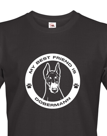 Pánské tričko Dobrman kulatý motiv