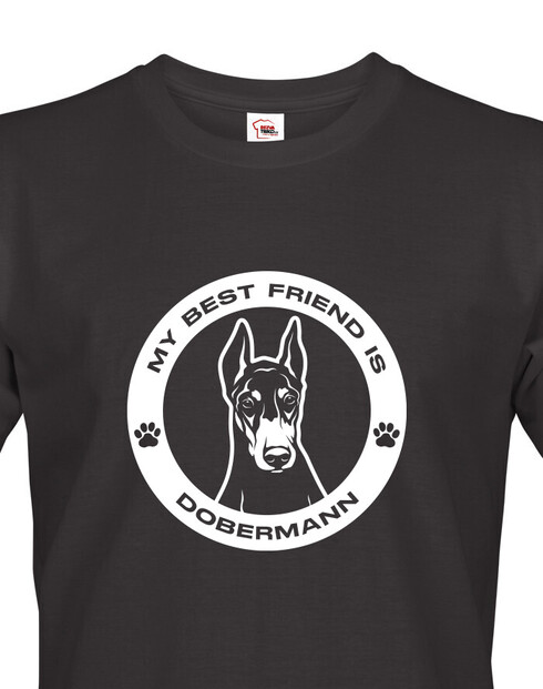Pánské tričko Dobrman kulatý motiv