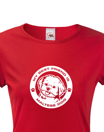 Dámské tričko Maltézák kulatý motiv