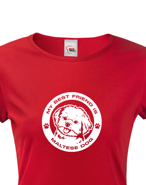 Dámské tričko Maltézák kulatý motiv