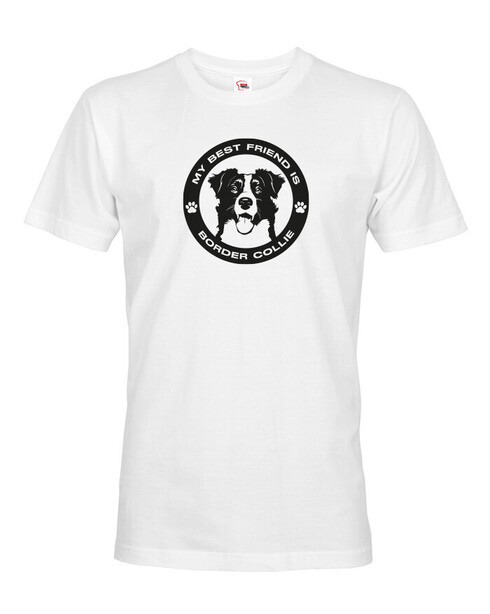 Pánské tričko Border kolie kulatý motiv