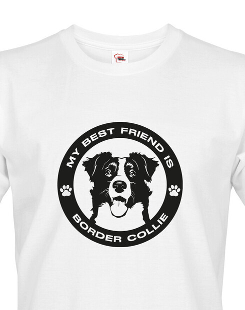 Pánské tričko Border kolie kulatý motiv