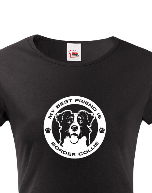 Dámské tričko Border kolie kulatý motiv