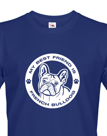 Pánské tričko Francouzský buldoček kulatý motiv