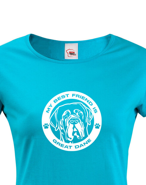Dámské tričko Německá doga kulatý motiv
