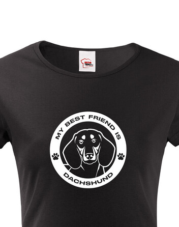 Dámské tričko Jezevčík kulatý motiv