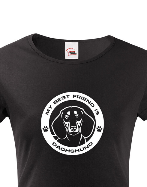 Dámské tričko Jezevčík kulatý motiv