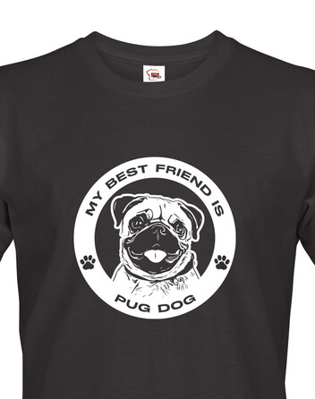 Pánské tričko Mops kulatý motiv