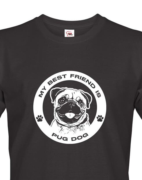 Pánské tričko Mops kulatý motiv