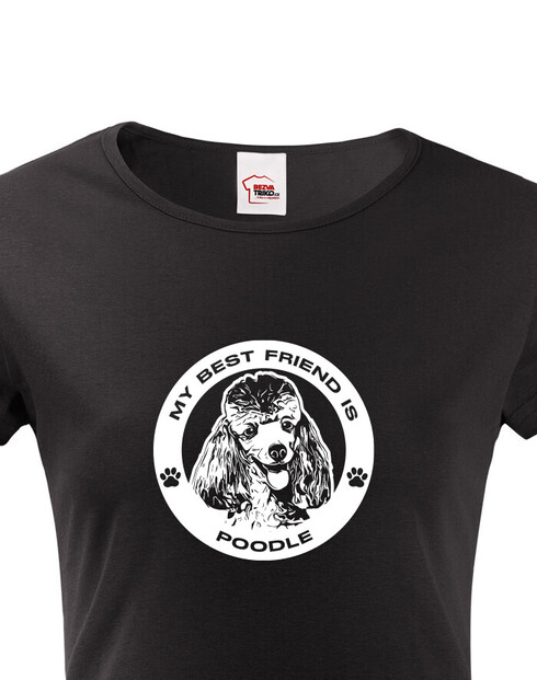 Dámské tričko Pudl kulatý motiv