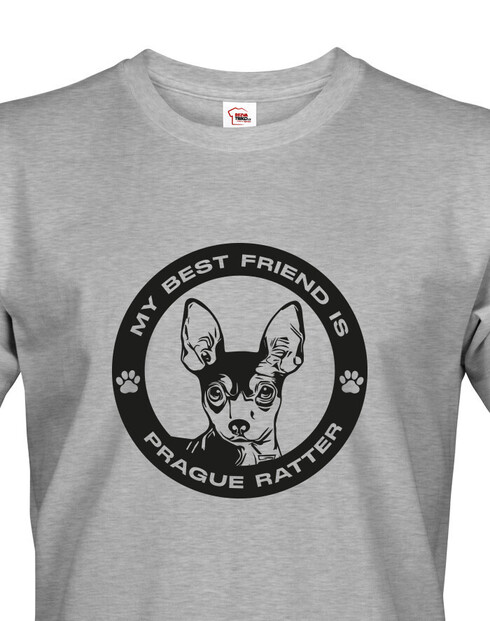 Pánské tričko Pražský krysářik kulatý motiv