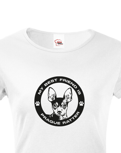 Dámské tričko Pražský krysářik kulatý motiv