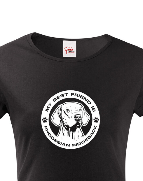 Dámské tričko Rhodéský ridgeback kulatý motiv