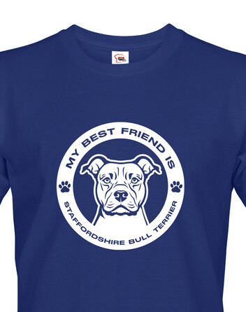 Pánské tričko Stafordšírsky bulteriér kulatý motiv