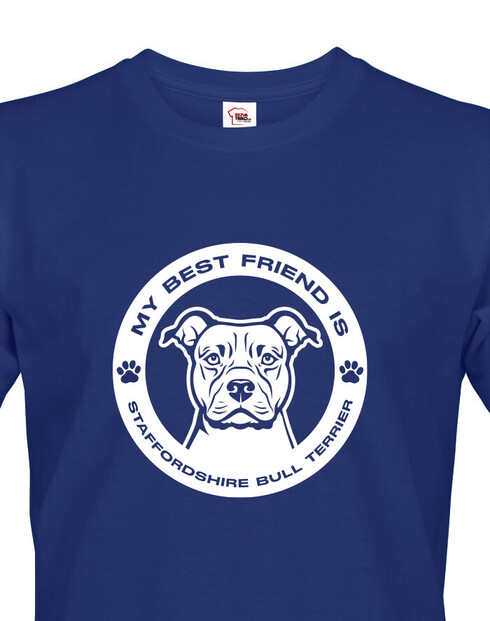 Pánské tričko Stafordšírsky bulteriér kulatý motiv