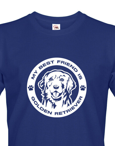 Pánské tričko Zlatý retrívr kulatý motiv