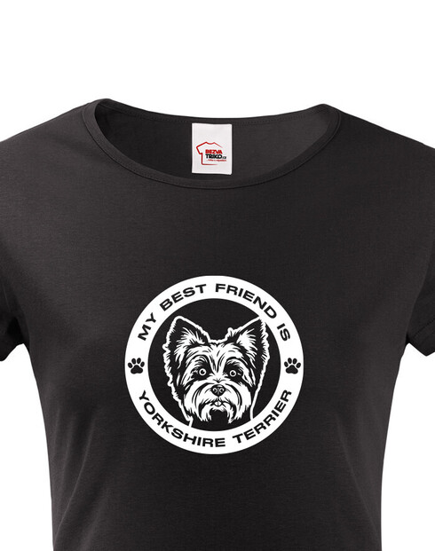 Dámské tričko Yorkshirský teriér kulatý motiv