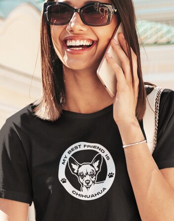 Dámské tričko Čivava kulatý motiv