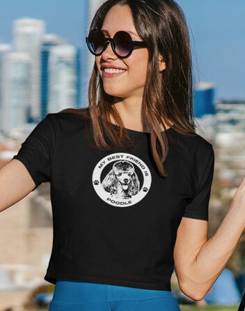 Dámské tričko Pudl kulatý motiv