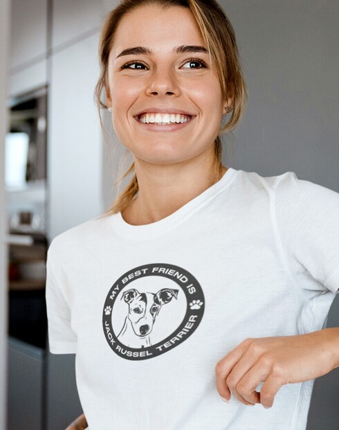 Dámské tričko Jack Russel teriér kulatý motiv