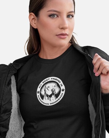 Dámské tričko Rhodéský ridgeback kulatý motiv