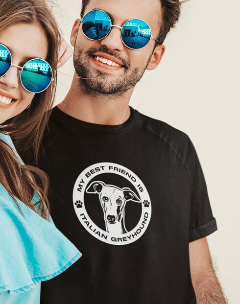 Pánské tričko Italský chrtík kulatý motiv