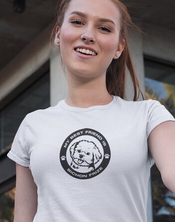 Dámské tričko Bišonek kulatý motiv