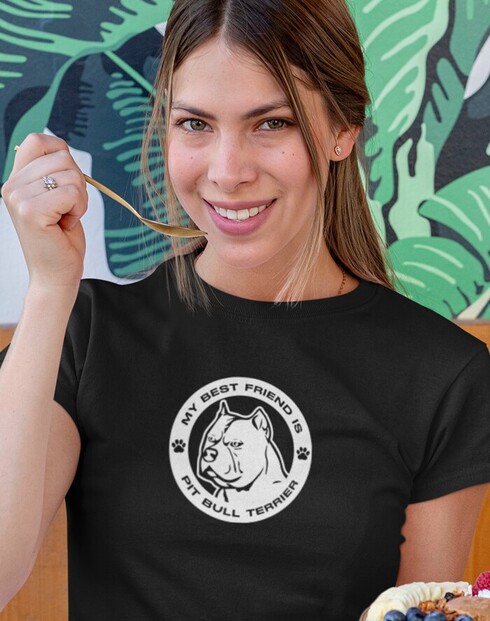 Dámské tričko Pitbull kulatý motiv