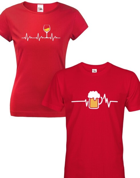 Párová tričká tep vína a tep piva