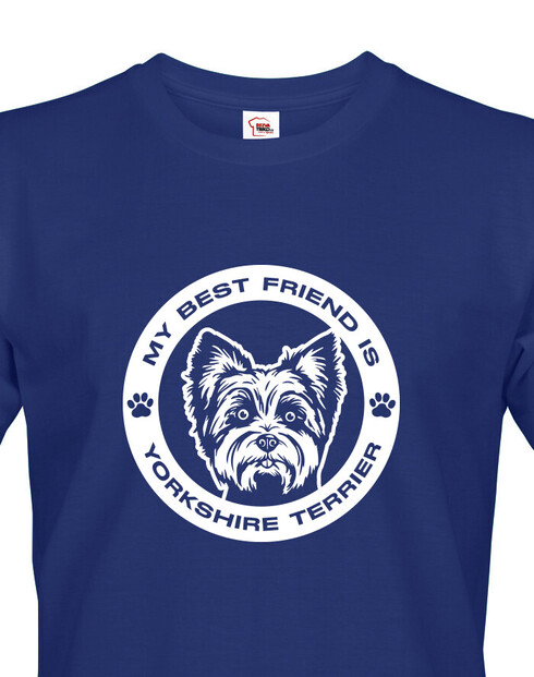 Pánské tričko Yorkshirský teriér kulatý motiv