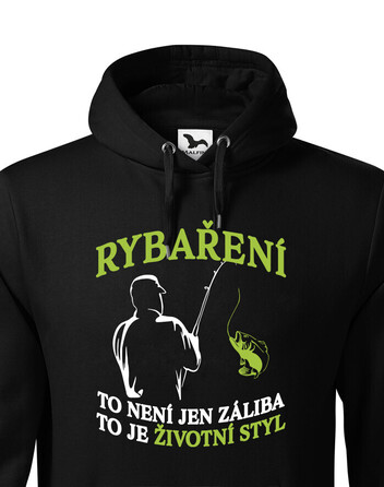 Vtipná rybářská mikina Rybaření je životní styl