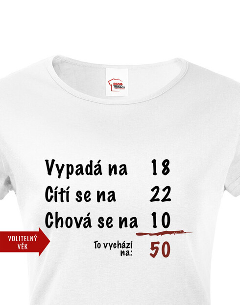 Vtipné dámské tričko k narozeninám