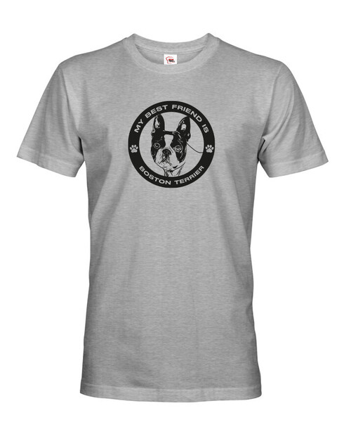 Pánské tričko Bostonský teriér kulatý motiv