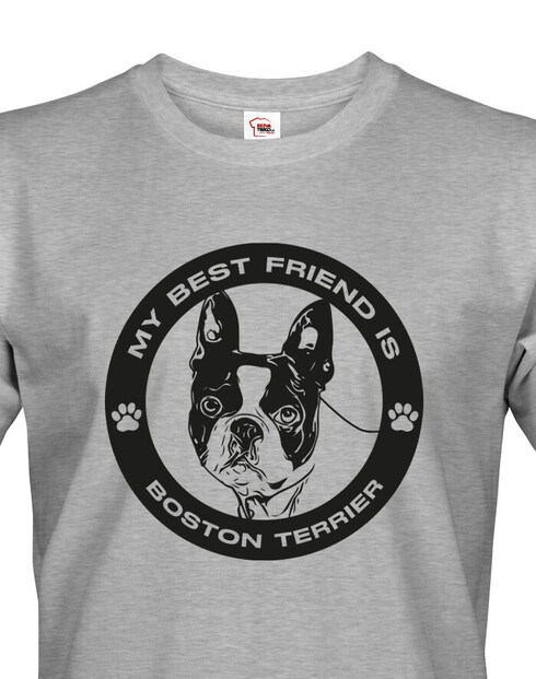Pánské tričko Bostonský teriér kulatý motiv