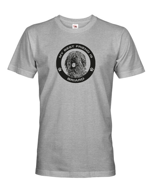Pánské tričko Briard kulatý motiv