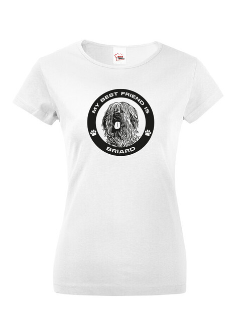 Dámské tričko Briard kulatý motiv