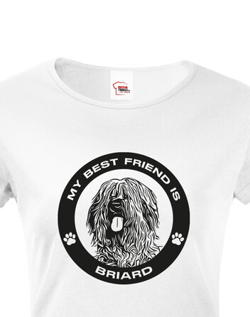 Dámské tričko Briard kulatý motiv
