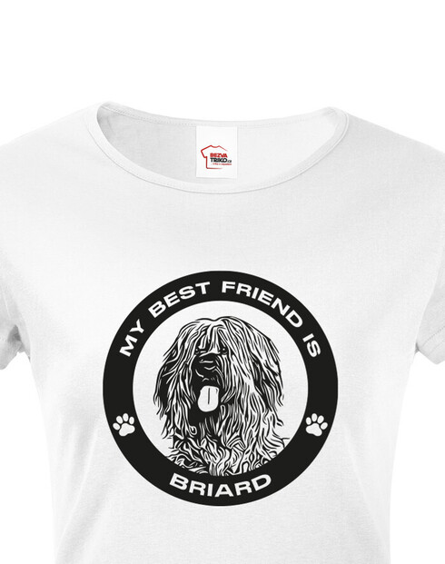 Dámské tričko Briard kulatý motiv