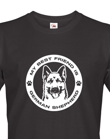 Pánské tričko Německý ovčák kulatý motiv
