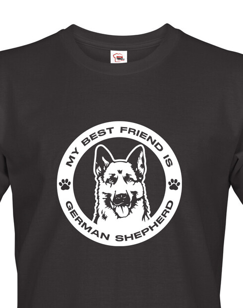 Pánské tričko Německý ovčák kulatý motiv