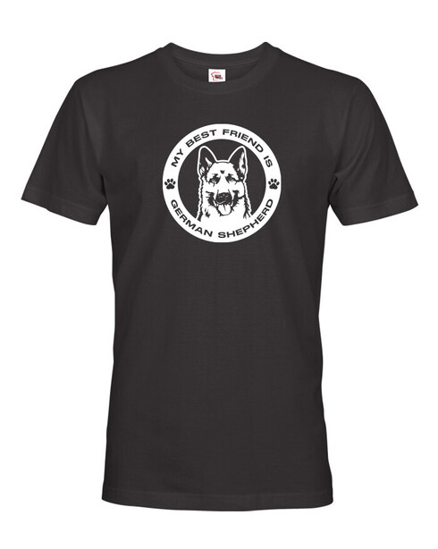 Pánské tričko Německý ovčák kulatý motiv
