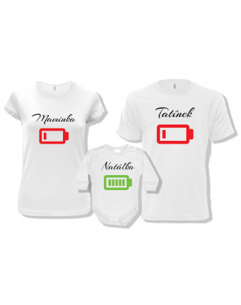 Rodinný set s dětským body Vybité baterky