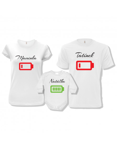 Rodinný set s dětským body Vybité baterky