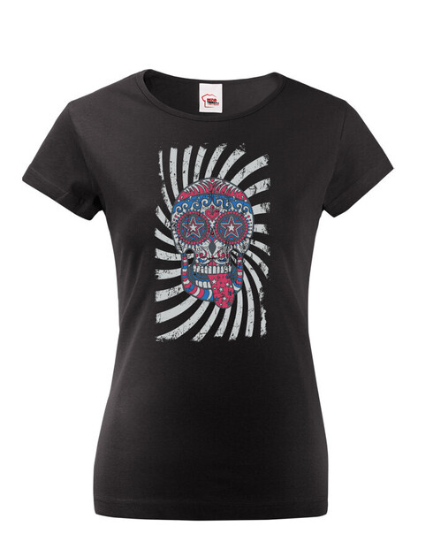 Dámské tričko Barevná lebka