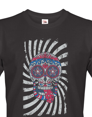 Pánské tričko Barevná lebka