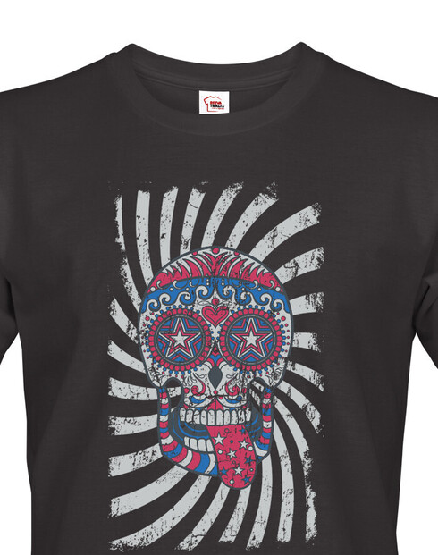 Pánské tričko Barevná lebka